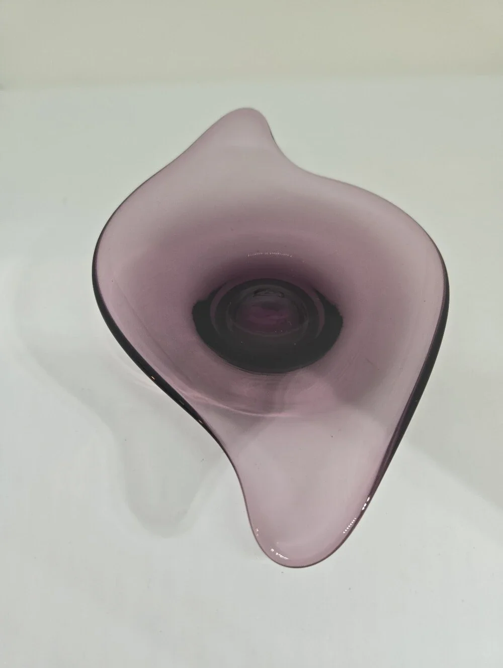 Vtg Viking Amethyst Epic Glass Console Bowl MCM
